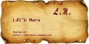 Löb Mara névjegykártya
